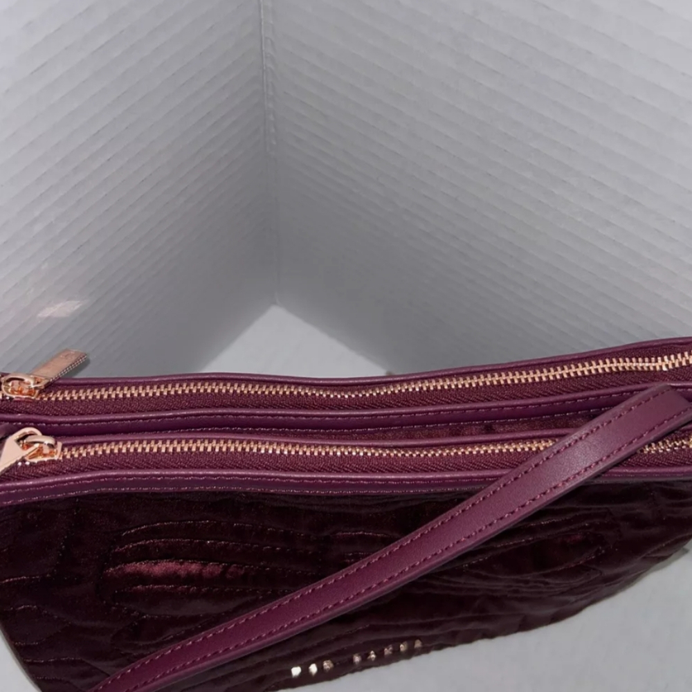 TED BAKER Red Burgundy Crossbody Bow Bag - Picture 6 of 12
